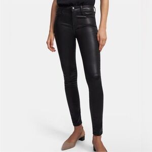 J Brand Coated Denim Skinny Jeans Black Viper